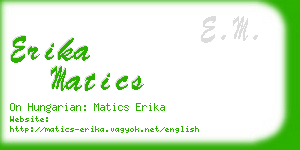 erika matics business card